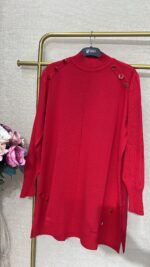 düğme detaylı triko tunik