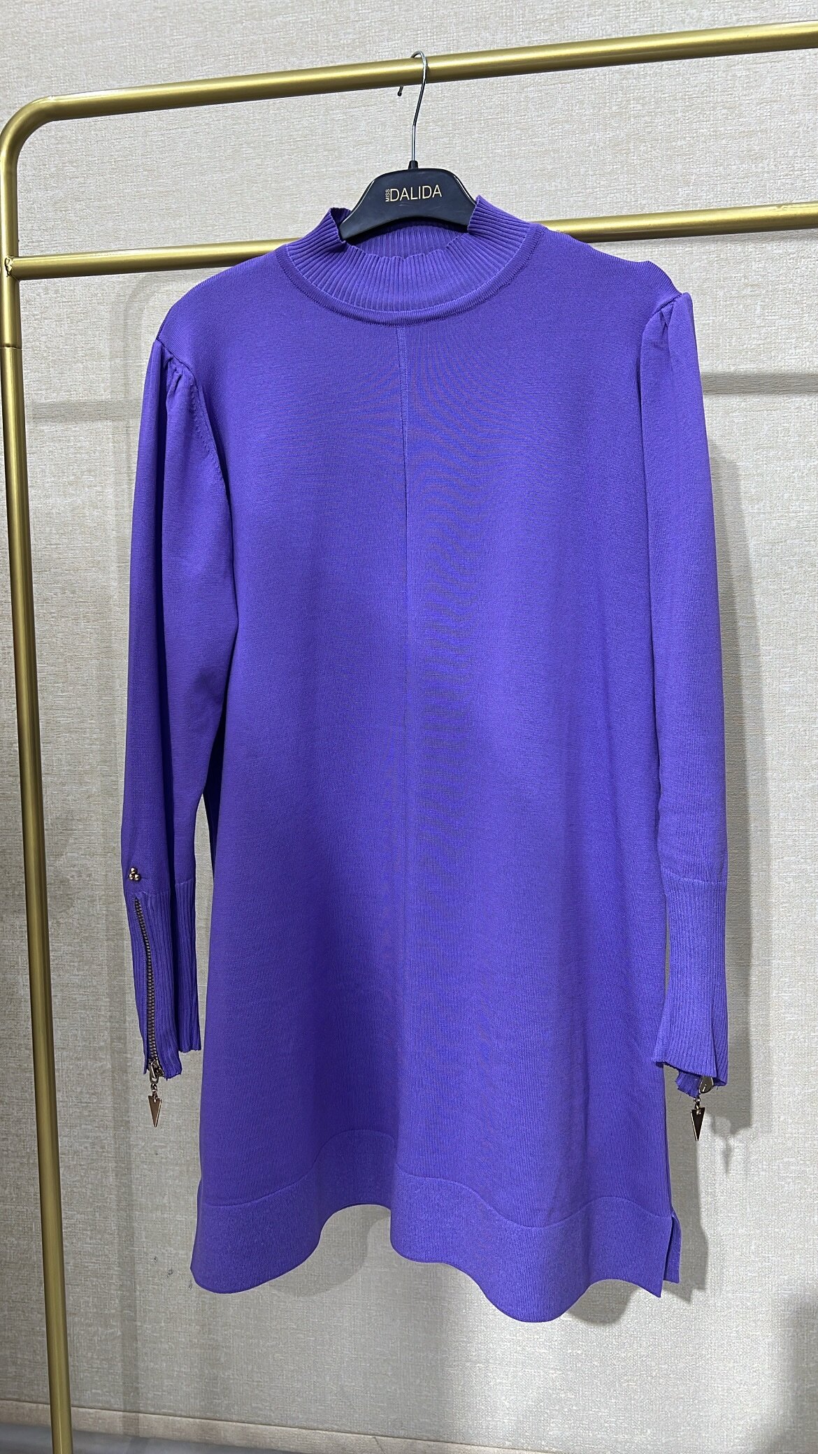 Kol fermuarlı Merserize tunik