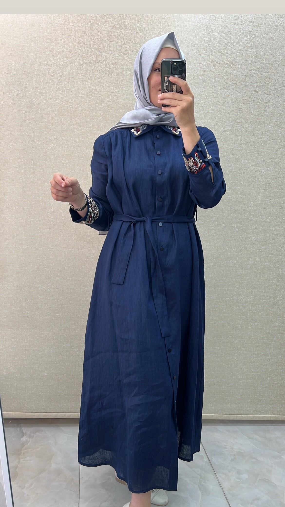 Ghisa Keten Şık Elbise