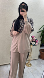 Ghisa Leopar Desenli Eşofman Takım