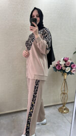 Ghisa Leopar Desenli Eşofman Takım