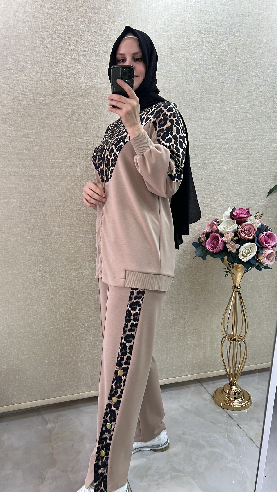 Ghisa Leopar Desenli Eşofman Takım