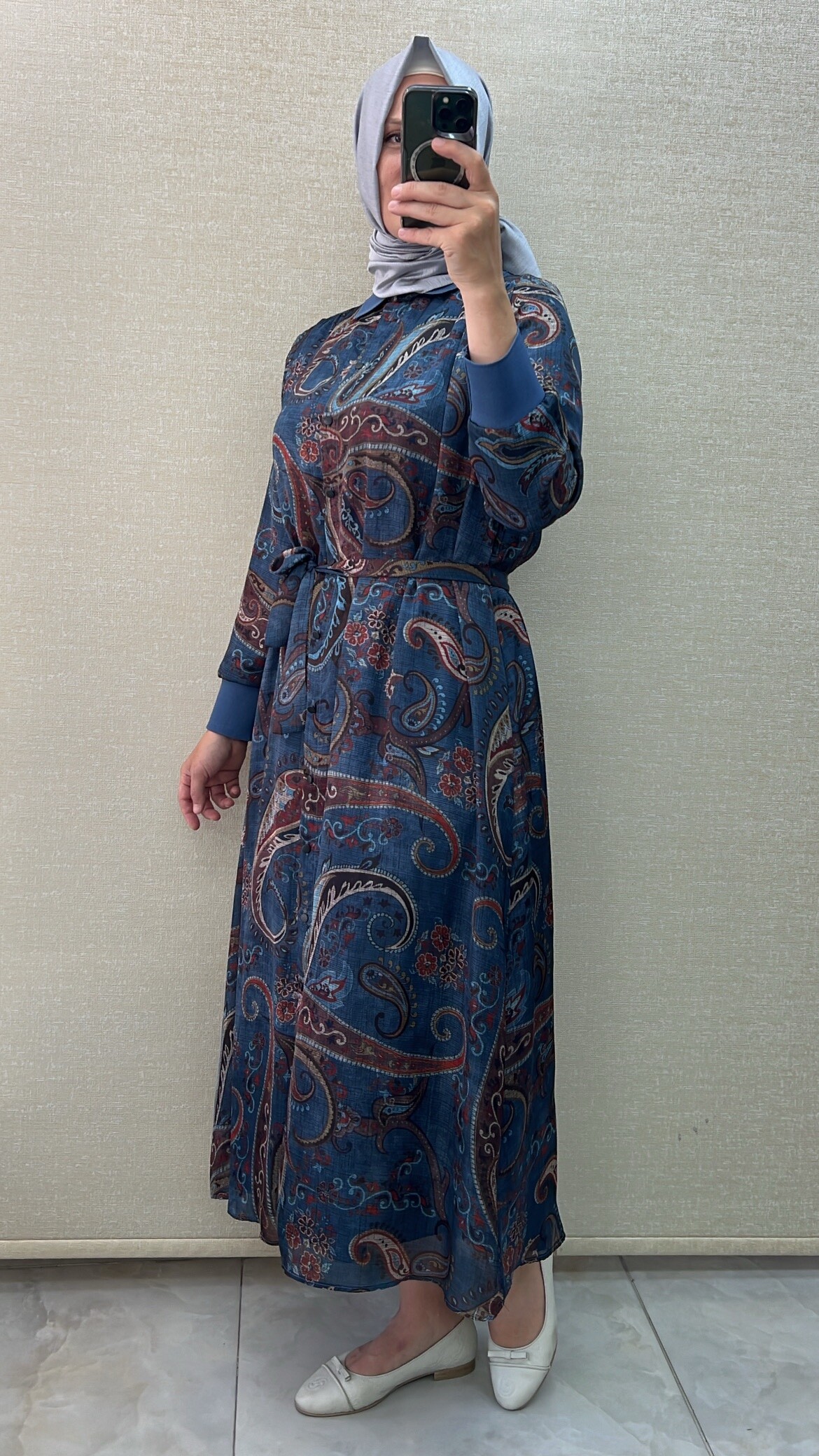 Ghisa Şal Desen Elbise