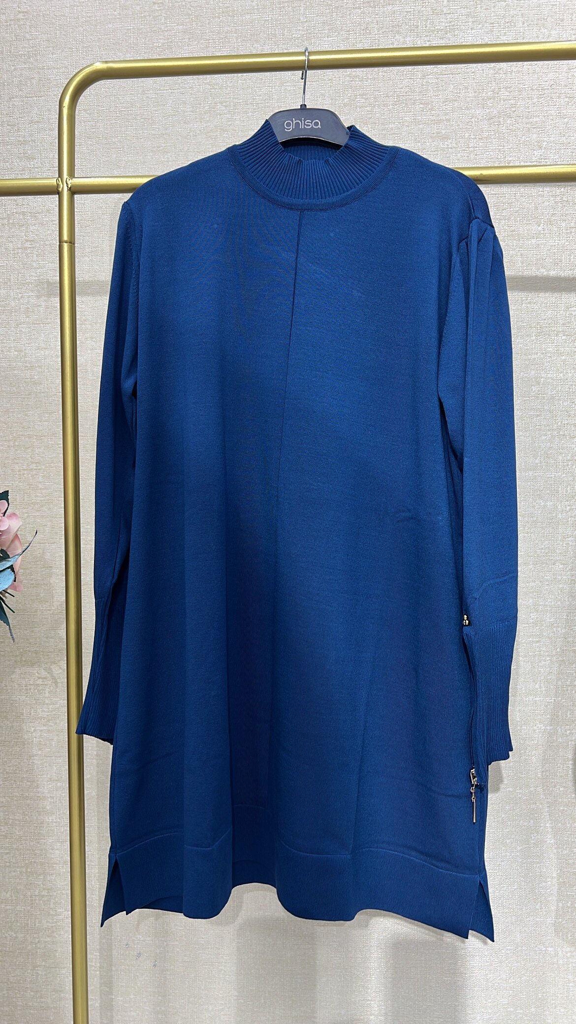 Kol fermuarlı Merserize tunik