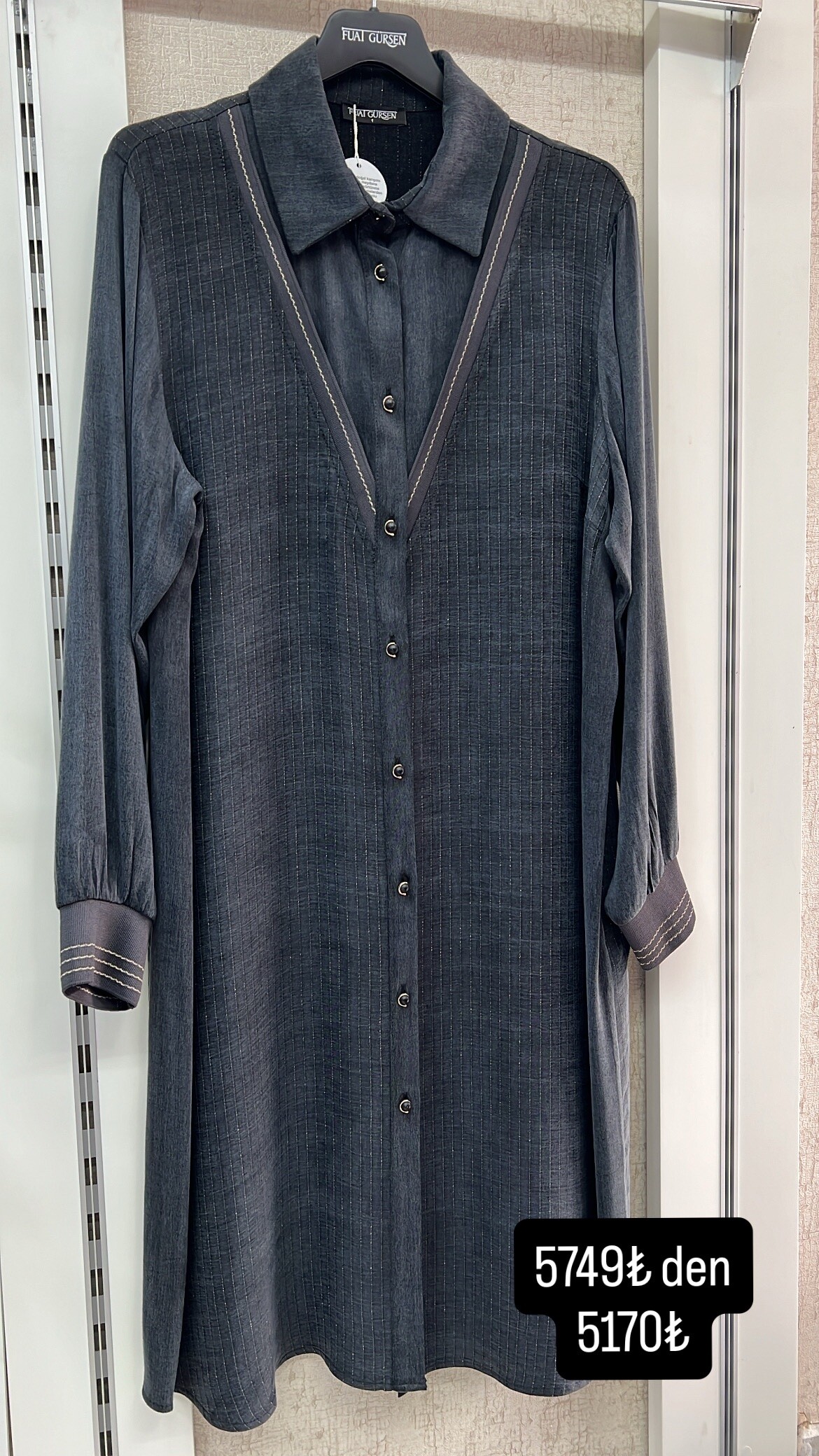 Fuat gürşen uzun kupra ipek gömlek