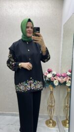 Ghisa işlemeli şık ceket