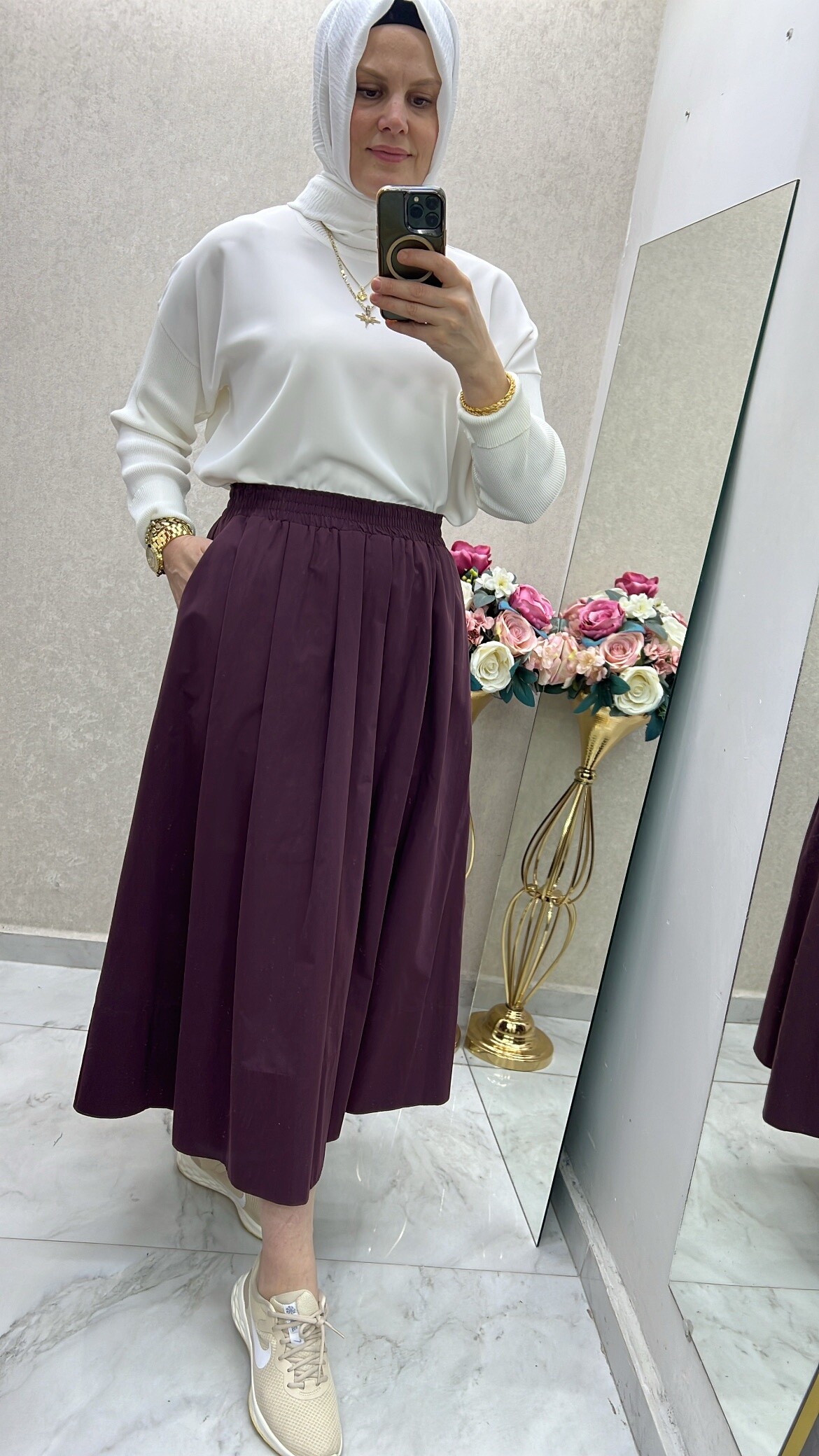 Sentez kanvas kumaş etek