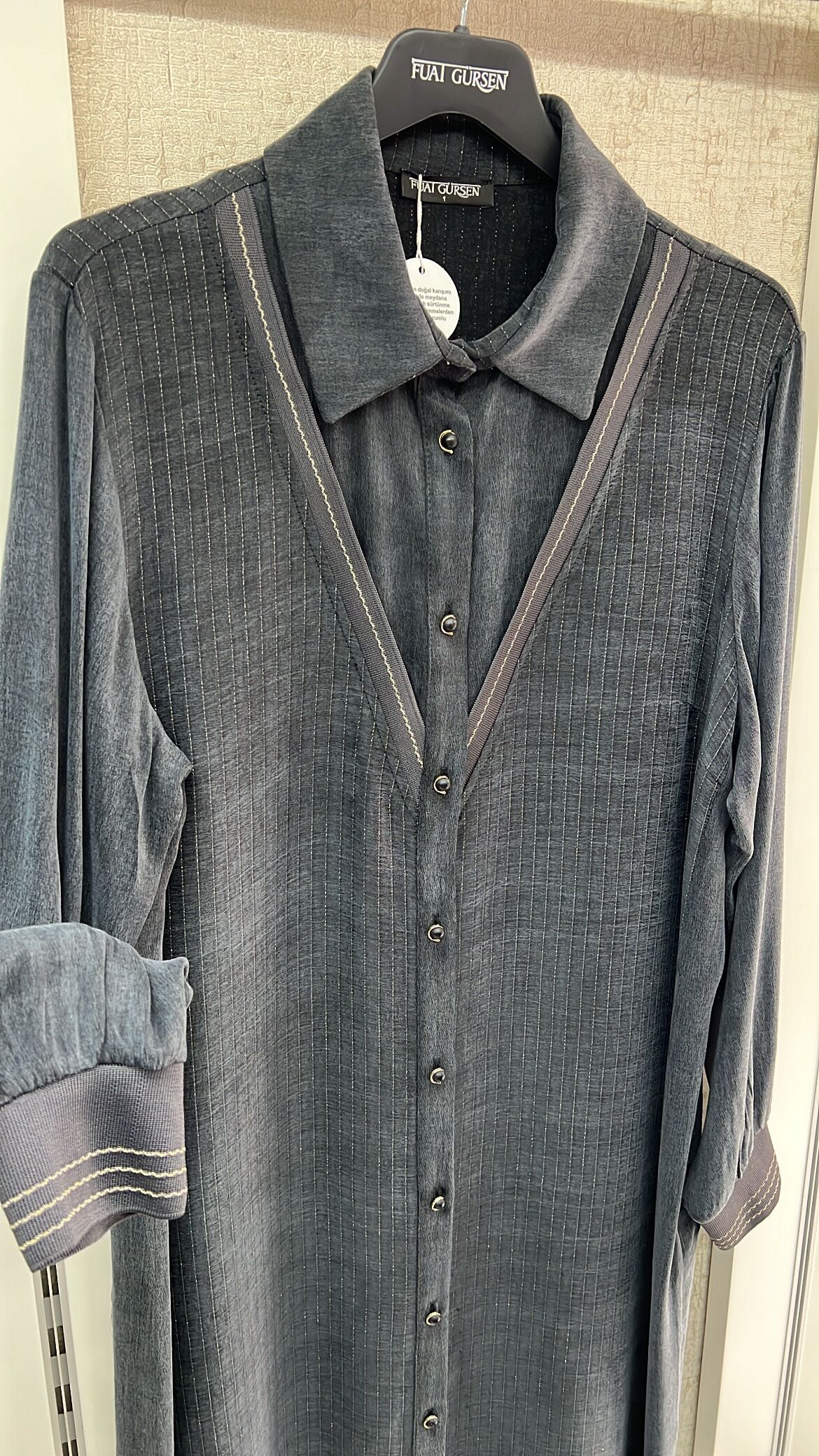 Fuat gürşen uzun kupra ipek gömlek