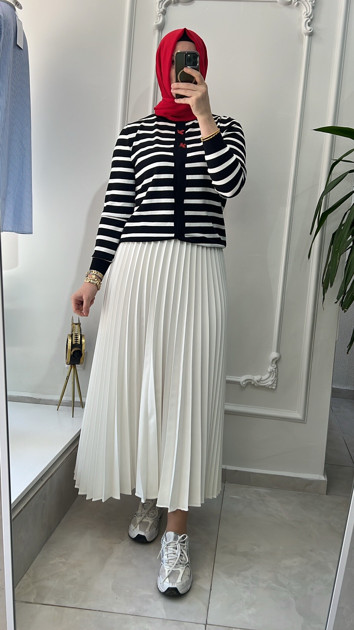 Ghisa çizgili merserize hırka