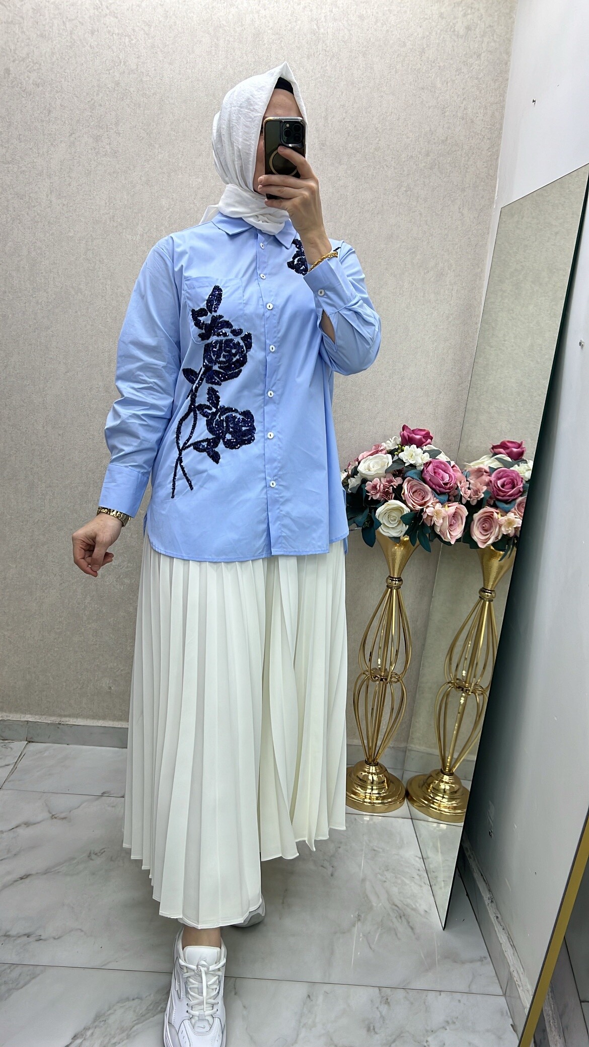 Ghisa payetli gömlek