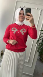 Ghisa taşlı kısa hırka